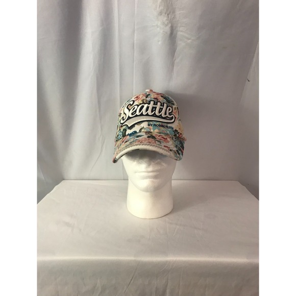 Seattle Made By Robin Ruth Floral Women Curved Bill Adjustable Backing Hat - Picture 2 of 7